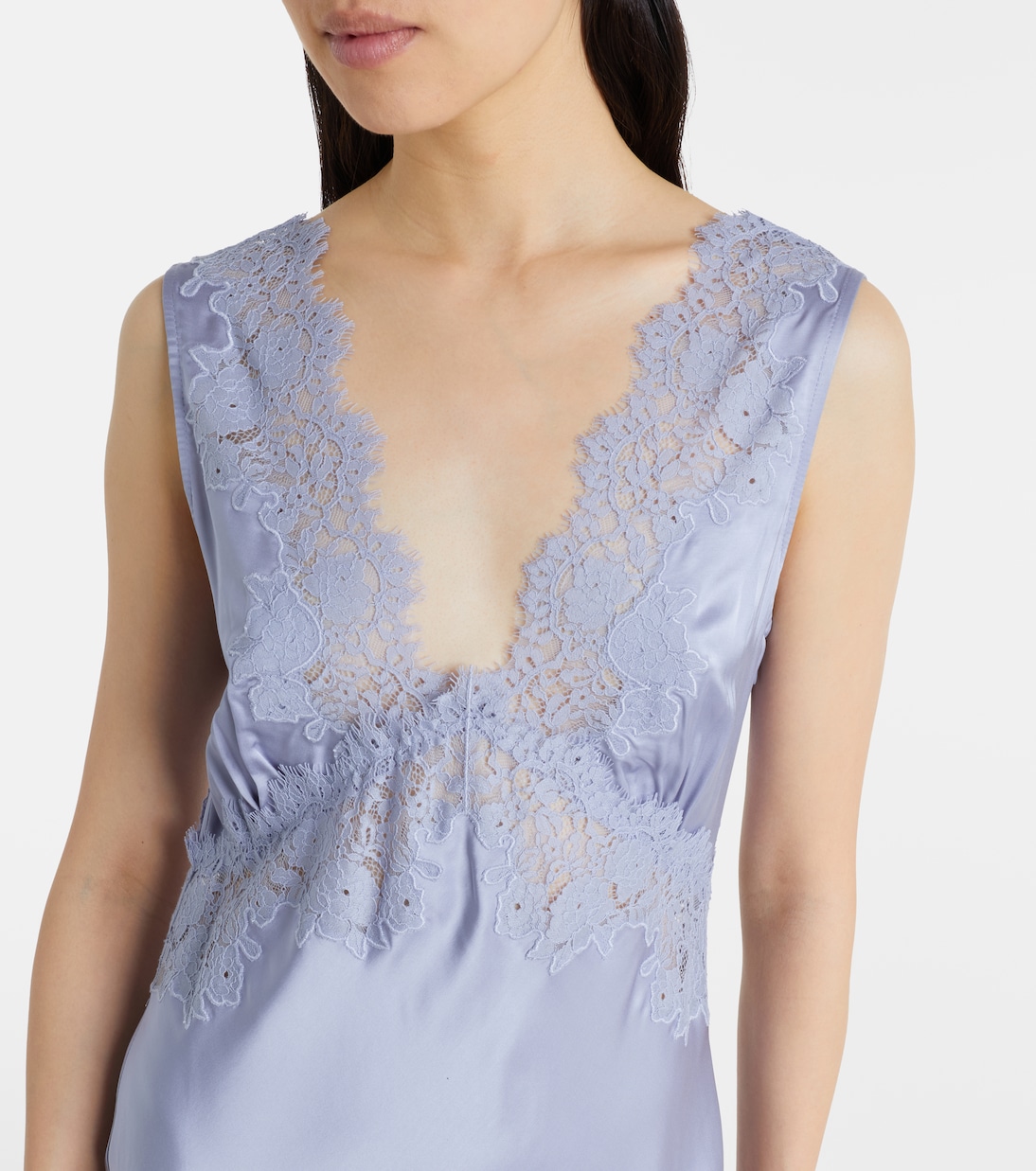 Lysandra lace-trimmed satin maxi dress | Rixo