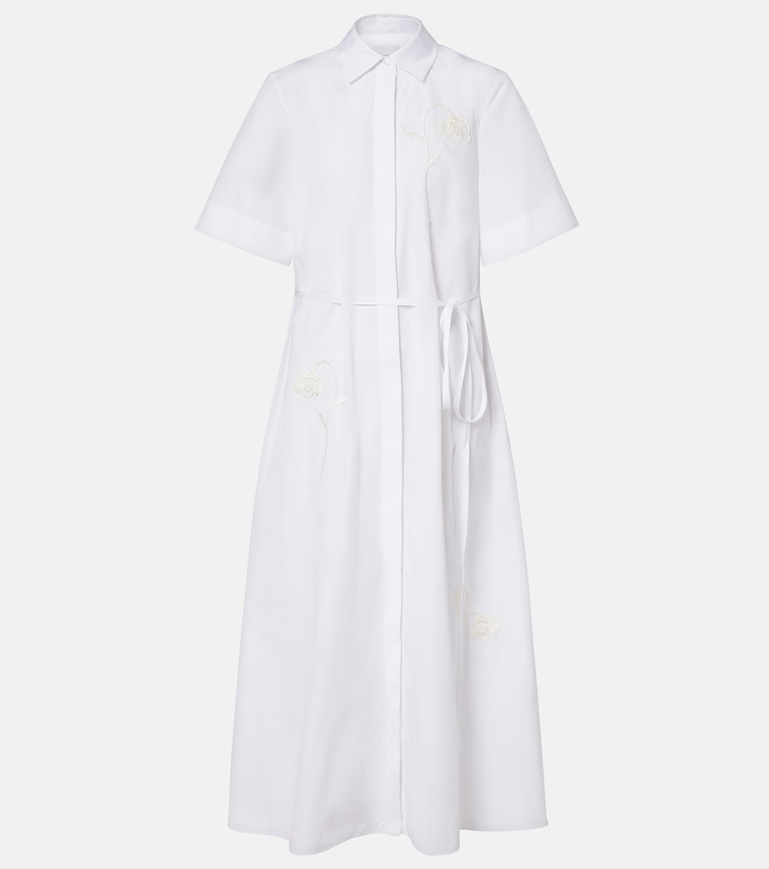 Besticktes Hemdblusenkleid aus Baumwollpopeline | Erdem