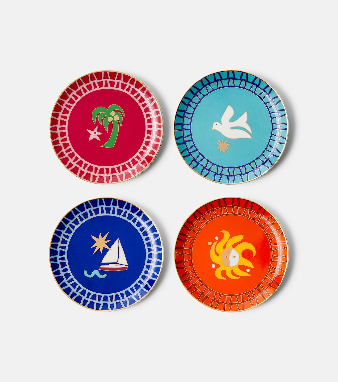 Playa set of 4 porcelain side plates | Jonathan Adler