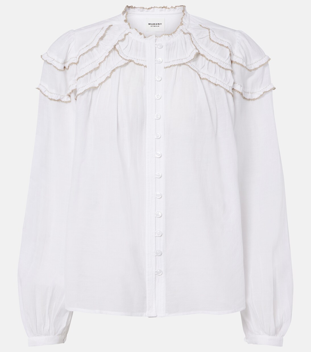 Christa ruffled cotton-blend blouse | Marant Etoile