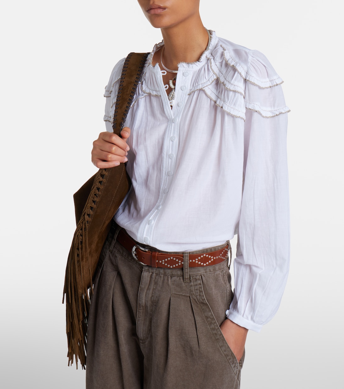 Christa ruffled cotton-blend blouse | Marant Etoile