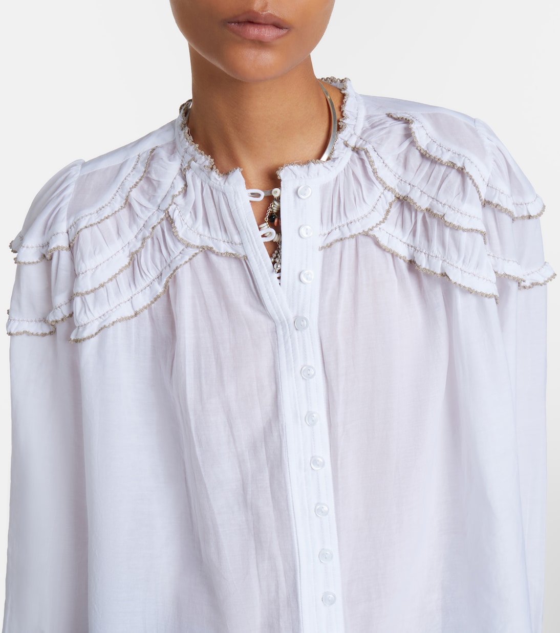 Christa ruffled cotton-blend blouse | Marant Etoile