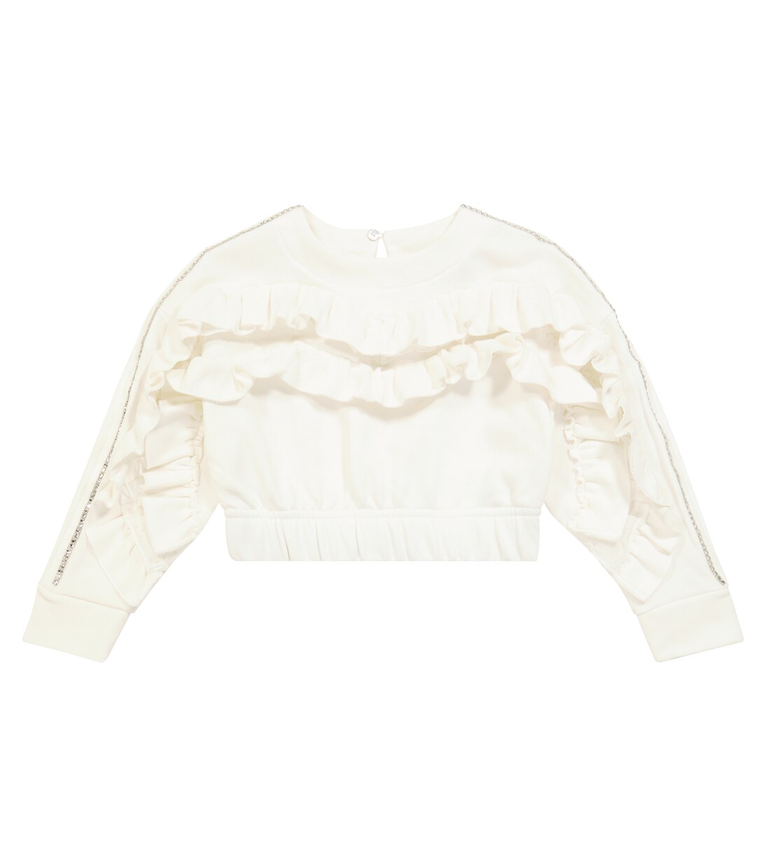 Sweat-shirt en coton stretch orné | Monnalisa