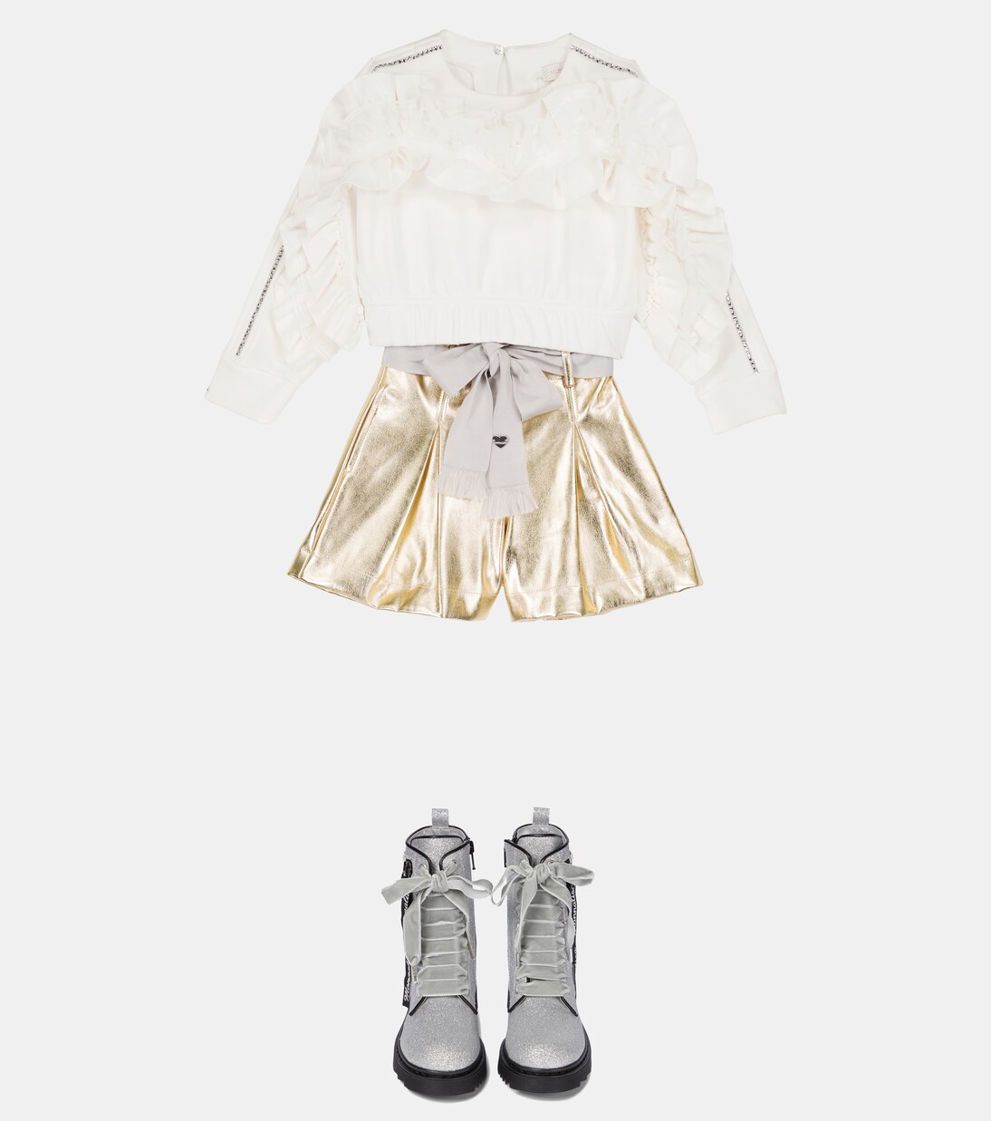 Sweat-shirt en coton stretch orné | Monnalisa