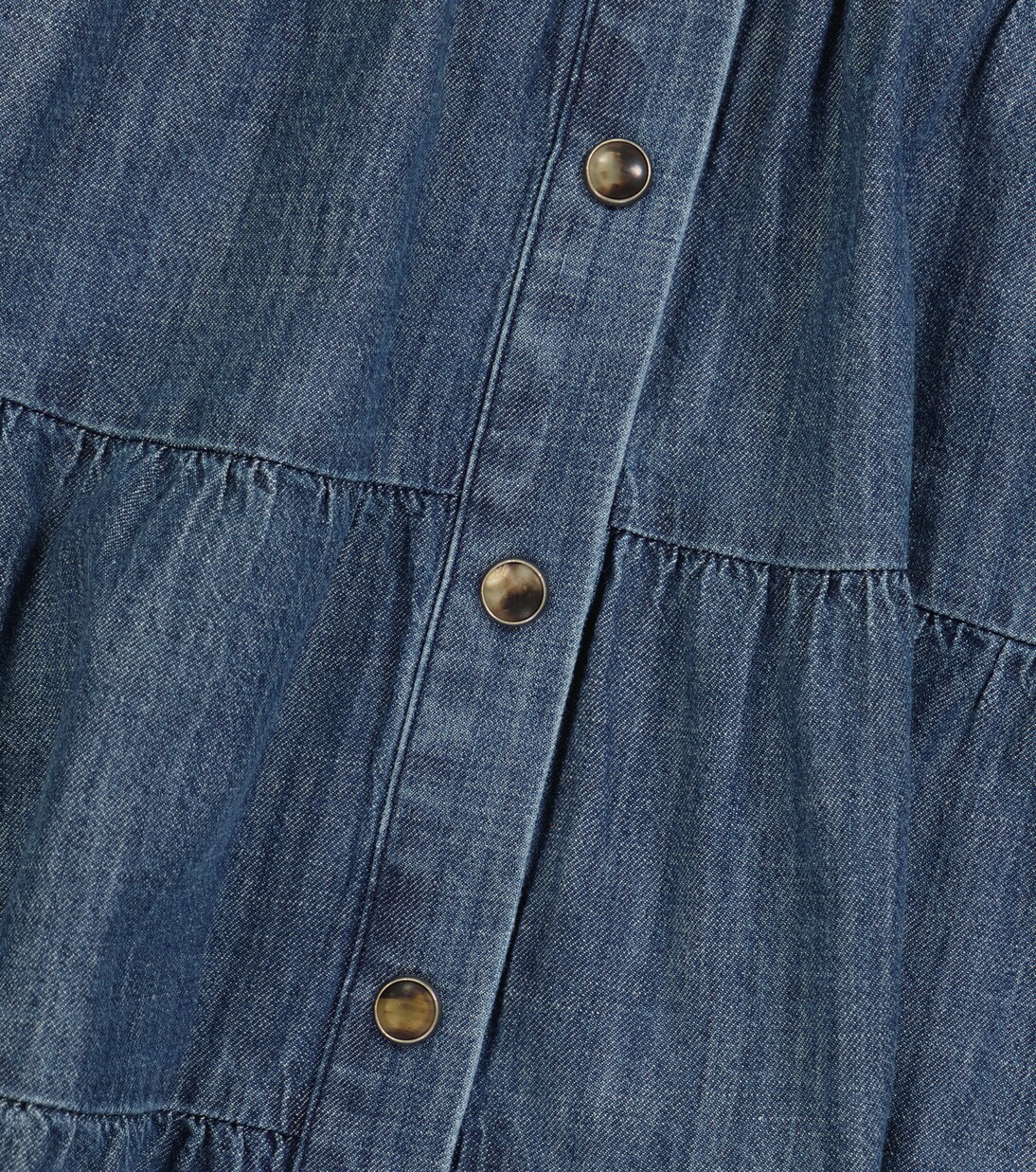 Tiered denim blouse | Brunello Cucinelli Kids