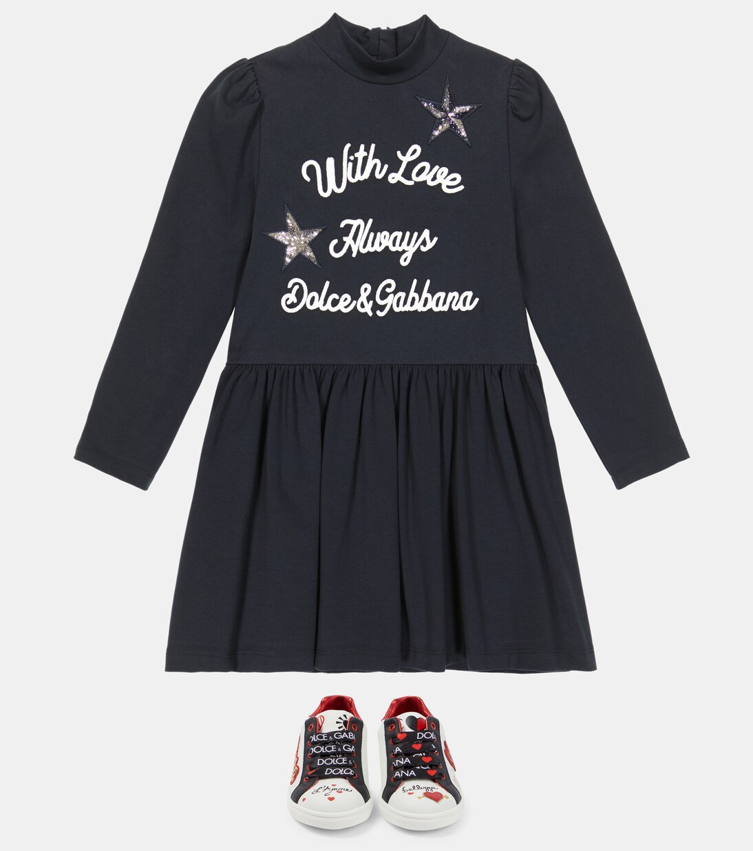 Robe imprimée en coton mélangé | Dolce&Gabbana Kids