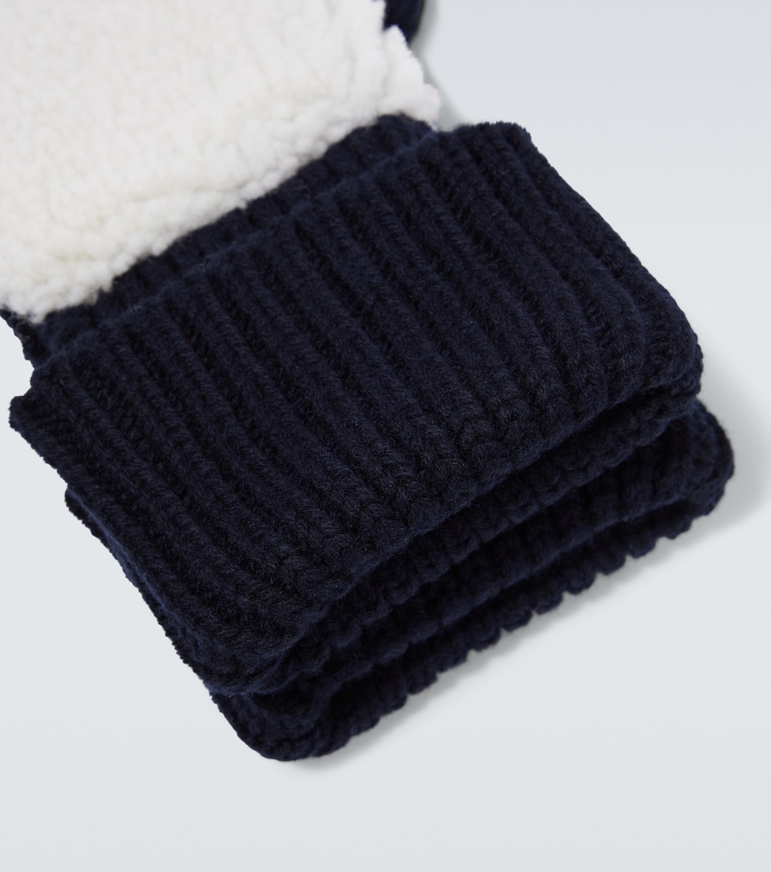 Shearling-trimmed wool mittens | Thom Browne