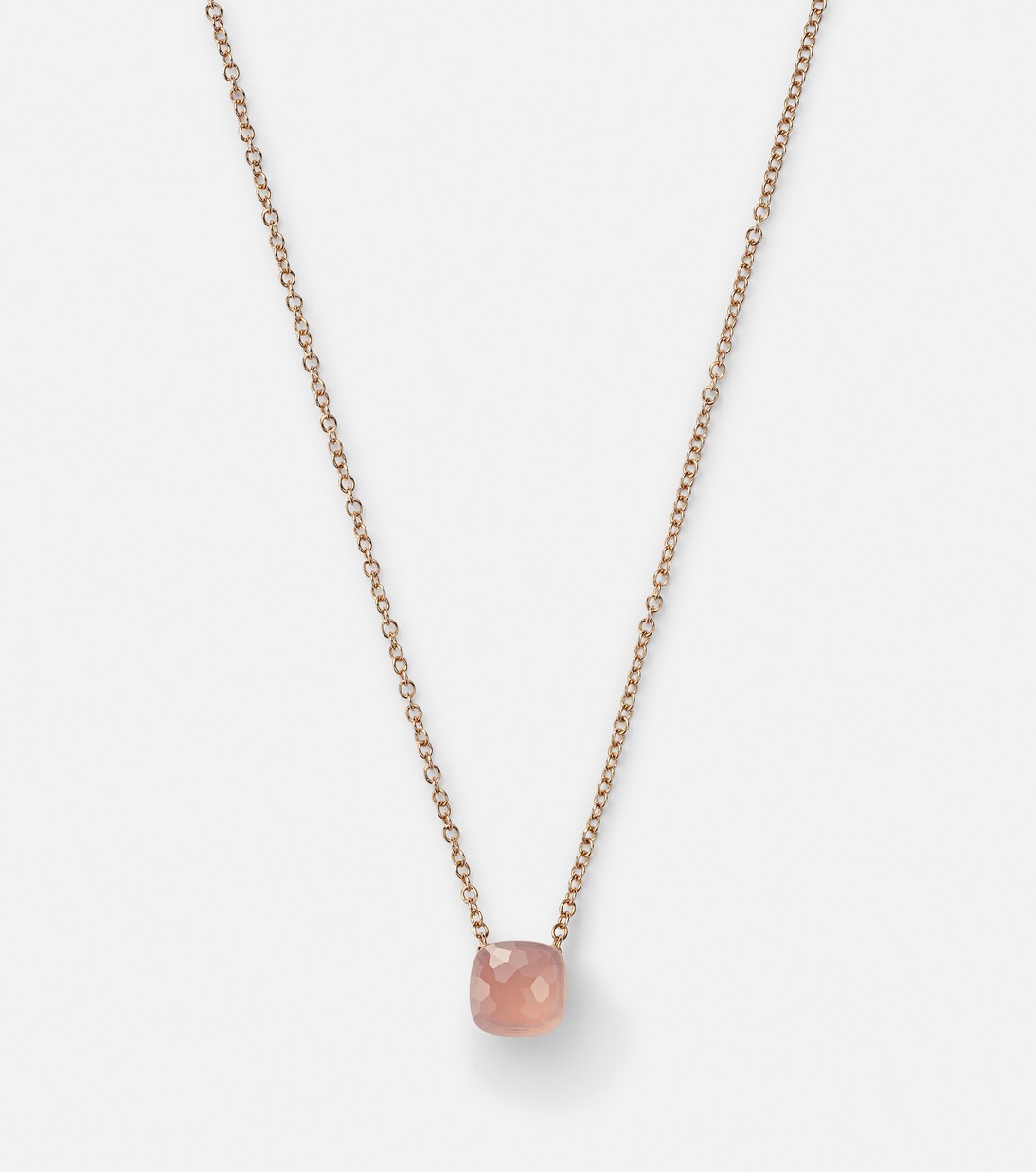 Nudo 18kt gold necklace with rose quartz | Pomellato