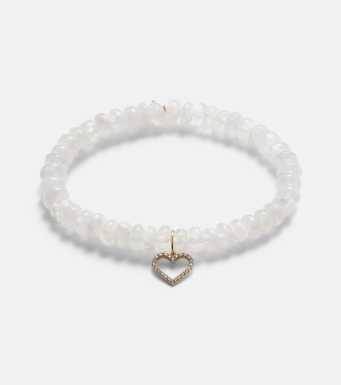 14kt gold and moonstone bracelet with diamonds | Sydney Evan