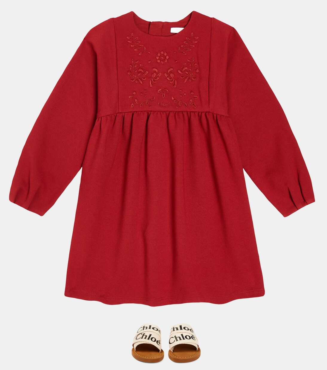 Smocked cotton blend dress | Chloé Kids