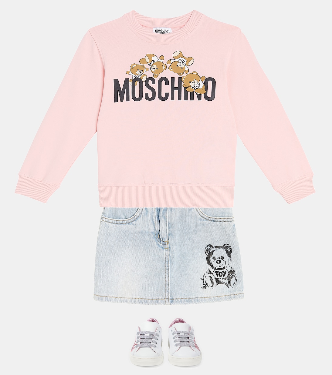 Logo leather sneakers | Moschino Kids