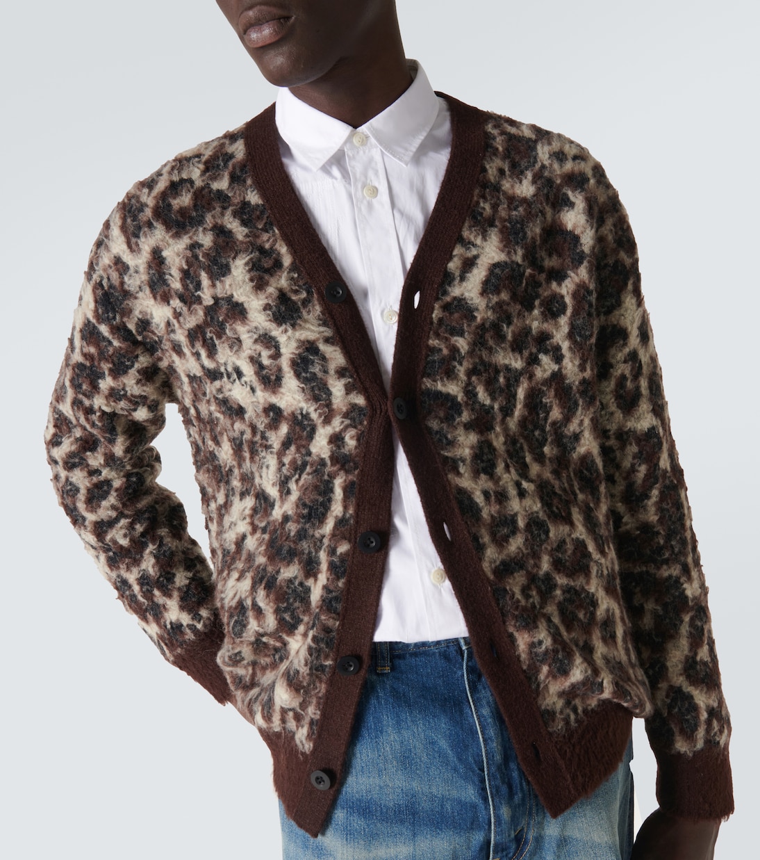 Leopard-print jacquard cardigan | Junya Watanabe