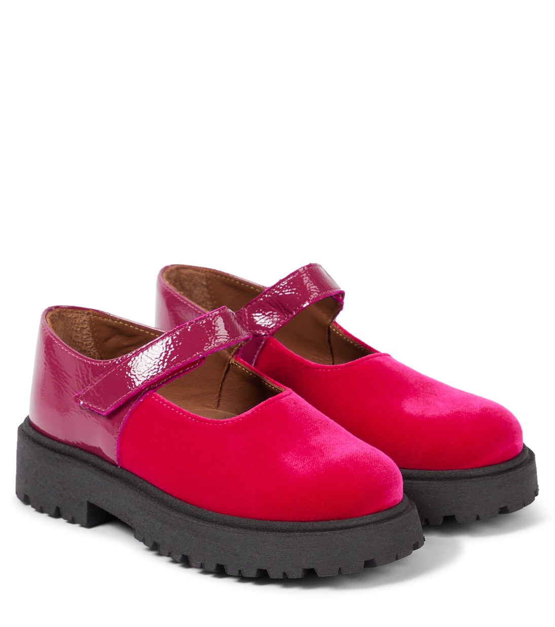 Leather-trimmed velvet ballet flats | PèPè