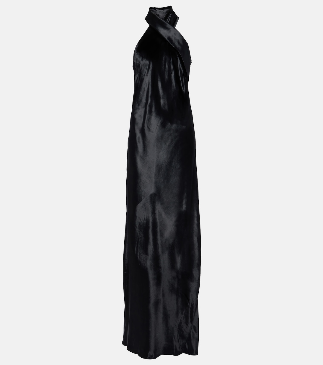 Pandora halterneck satin gown | Galvan