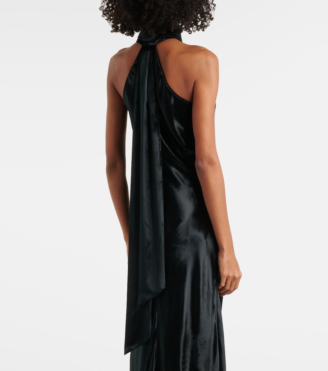 Pandora halterneck satin gown | Galvan