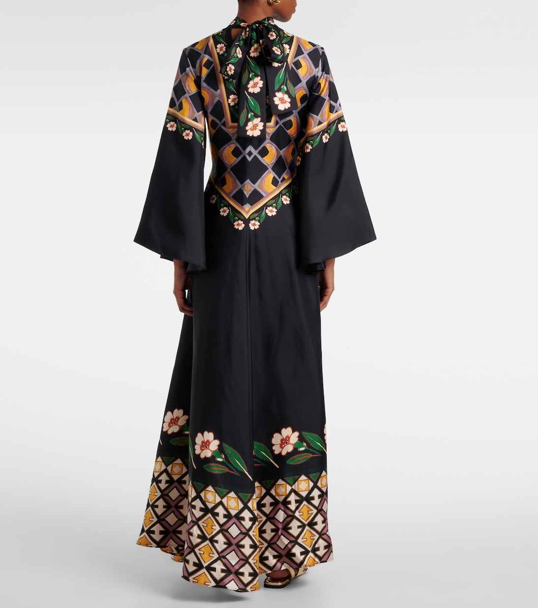 Magnifico printed silk twill maxi dress | La DoubleJ