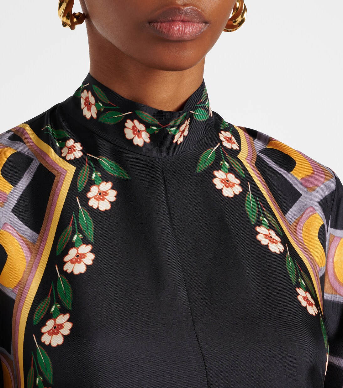 Magnifico printed silk twill maxi dress | La DoubleJ