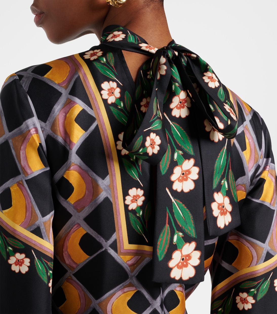 Magnifico printed silk twill maxi dress | La DoubleJ