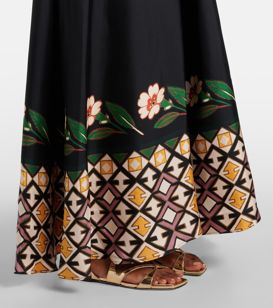 Magnifico printed silk twill maxi dress | La DoubleJ