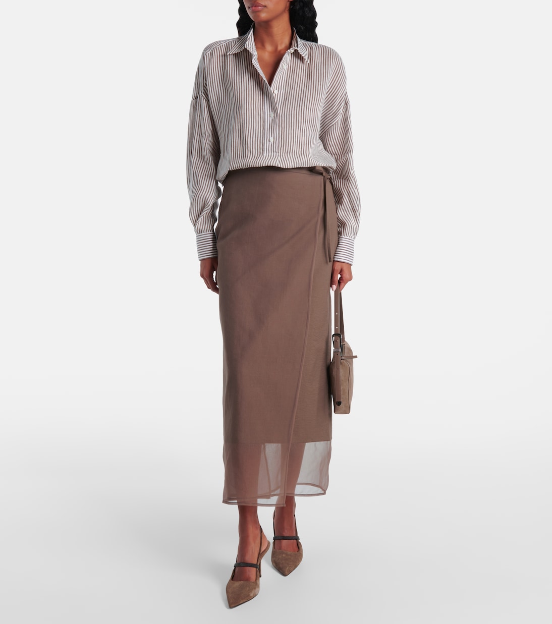 Duo Small suede shoulder bag | Brunello Cucinelli