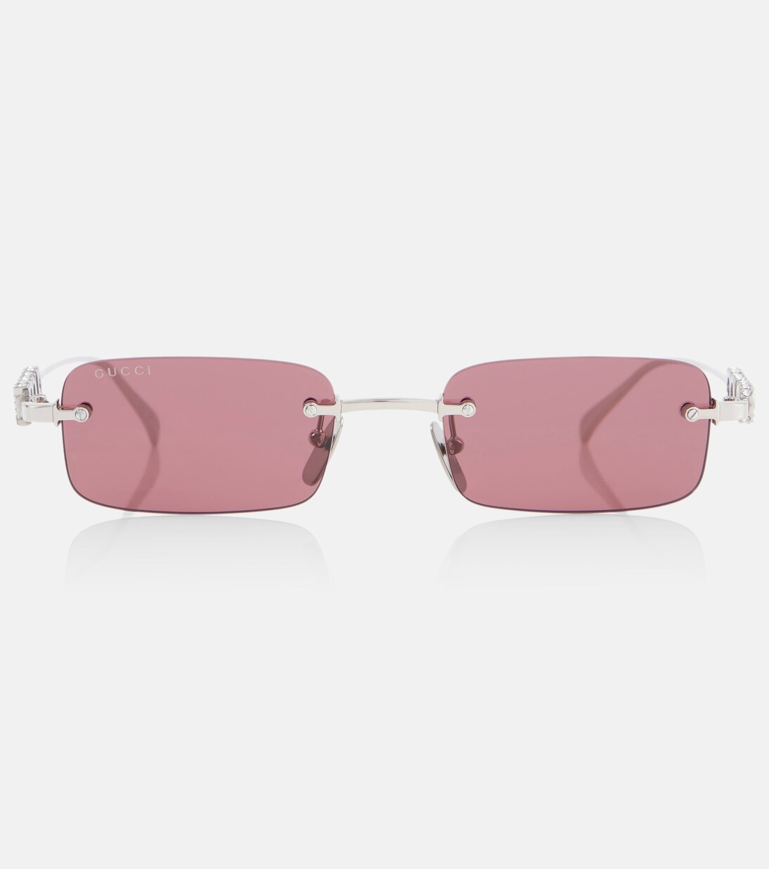Logo embellished rectangular sunglasses | Gucci