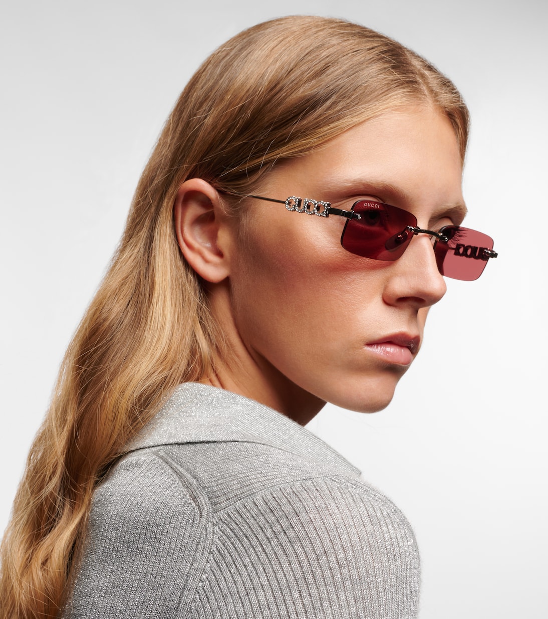 Logo embellished rectangular sunglasses | Gucci