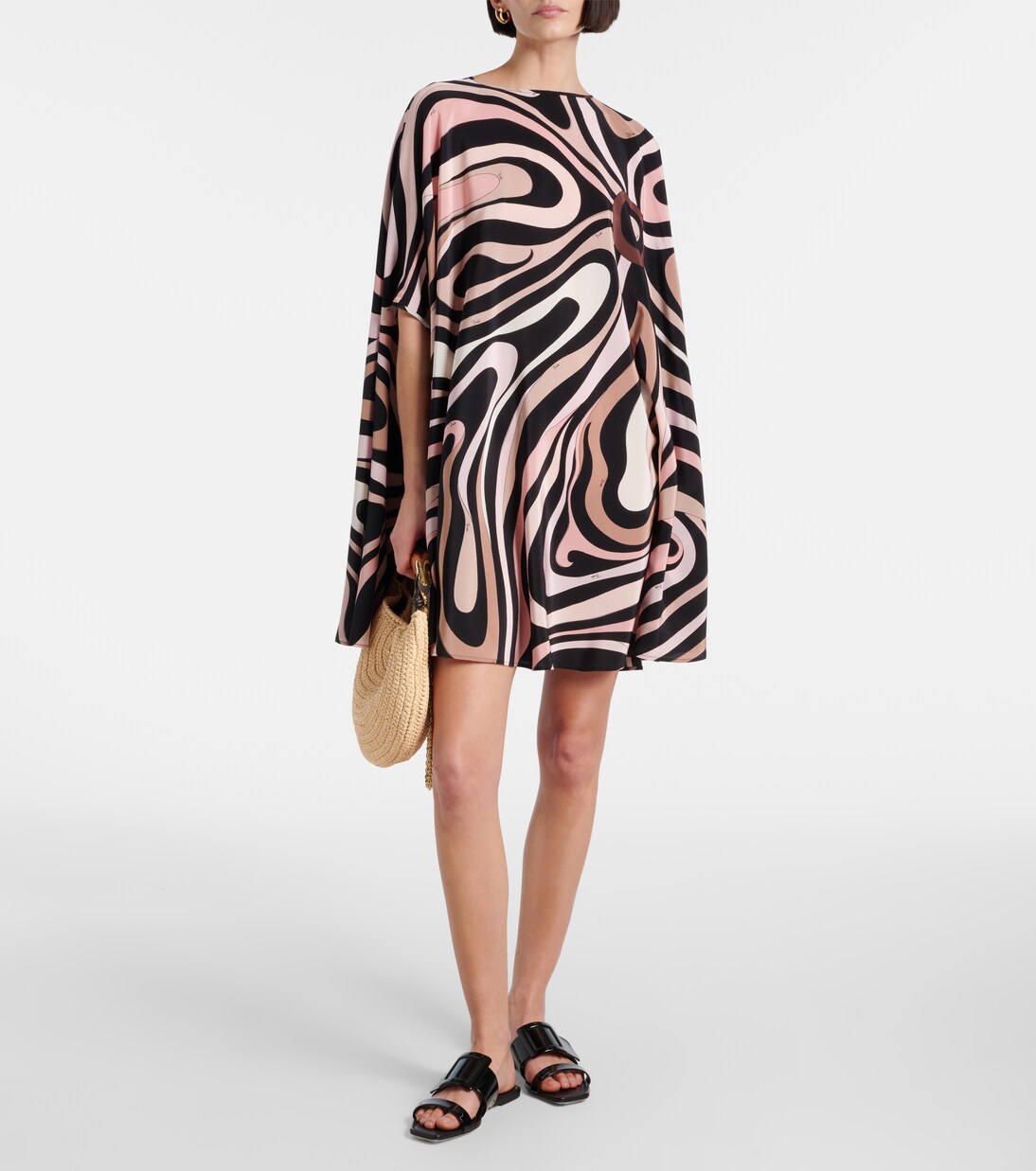 Marmo caped crêpe de chine minidress | Pucci