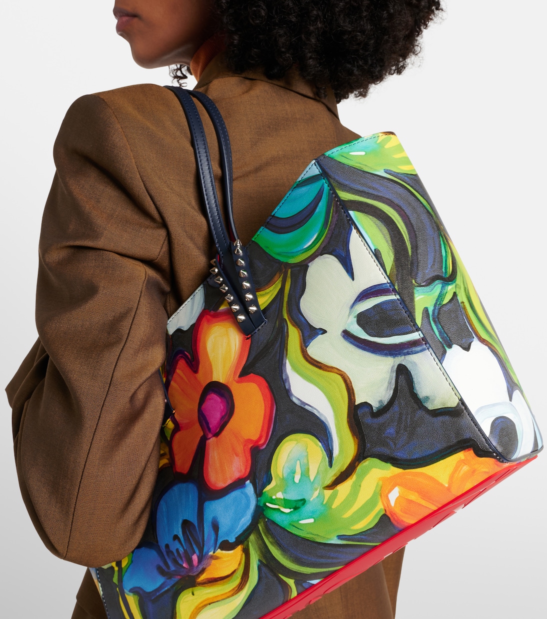 Cabata Small floral leather tote bag | Christian Louboutin