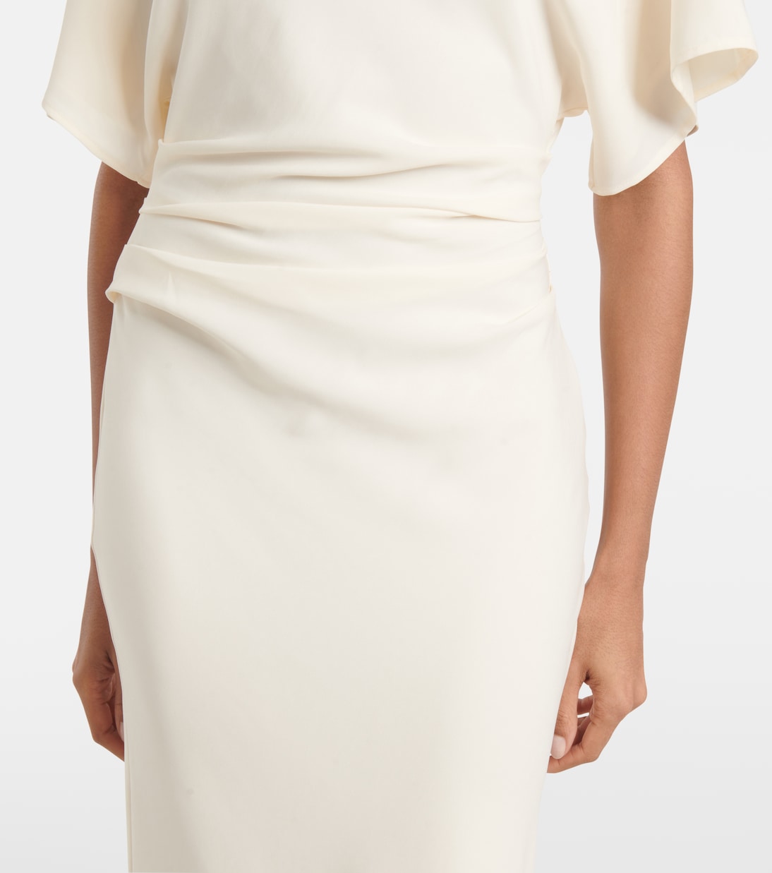 Amelie gathered crêpe midi dress | Staud