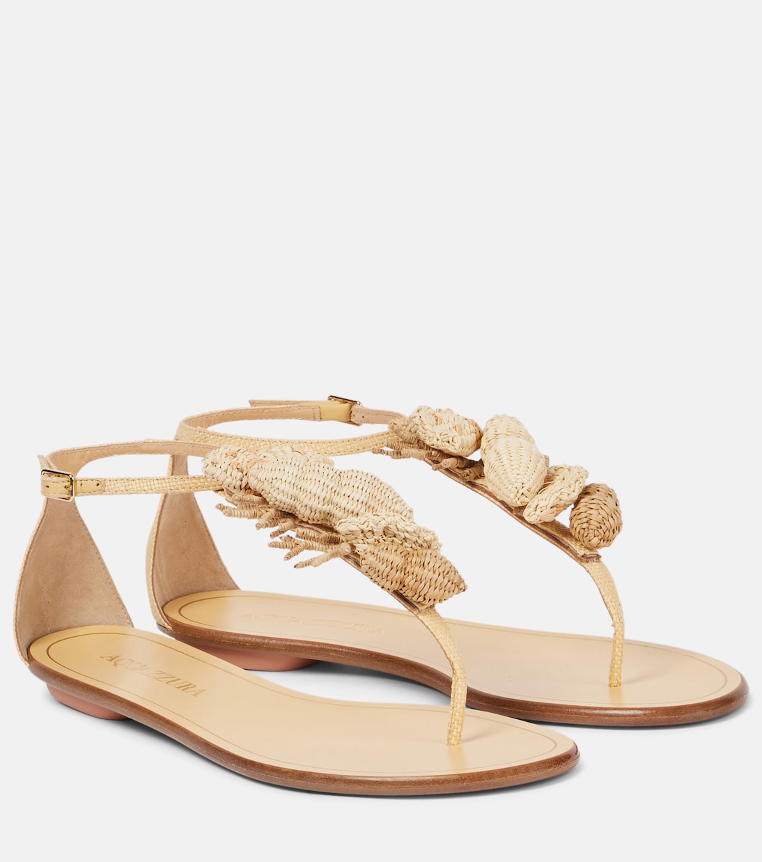 Sandalen Marea aus Leder mit Raffiabast | Aquazzura