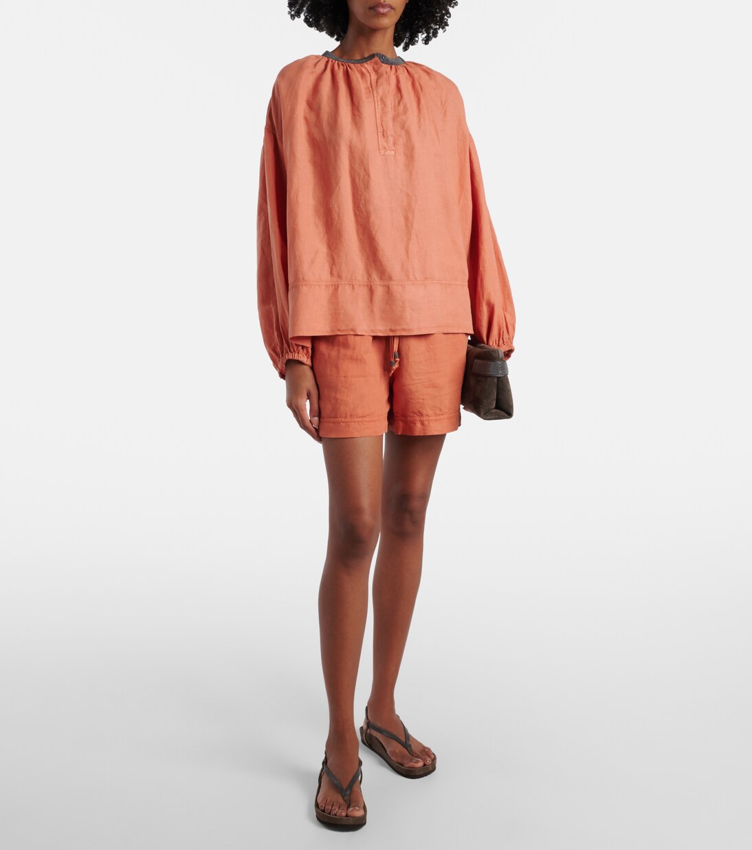 Top Monili en lin et coton | Brunello Cucinelli