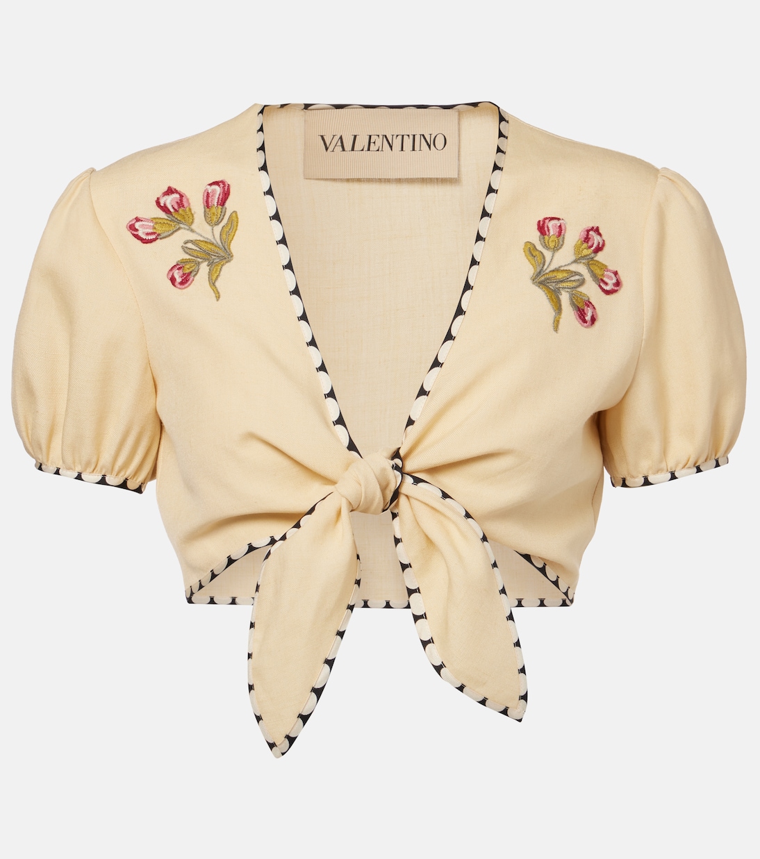 Top cropped Plus De Pois con ricamo | Valentino