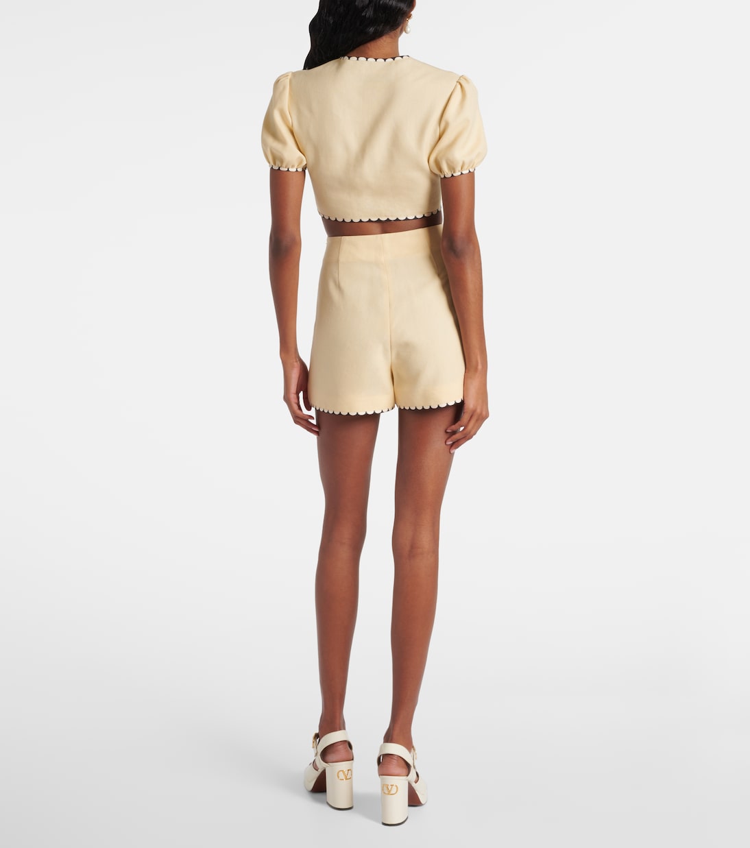 Top cropped Plus De Pois con ricamo | Valentino