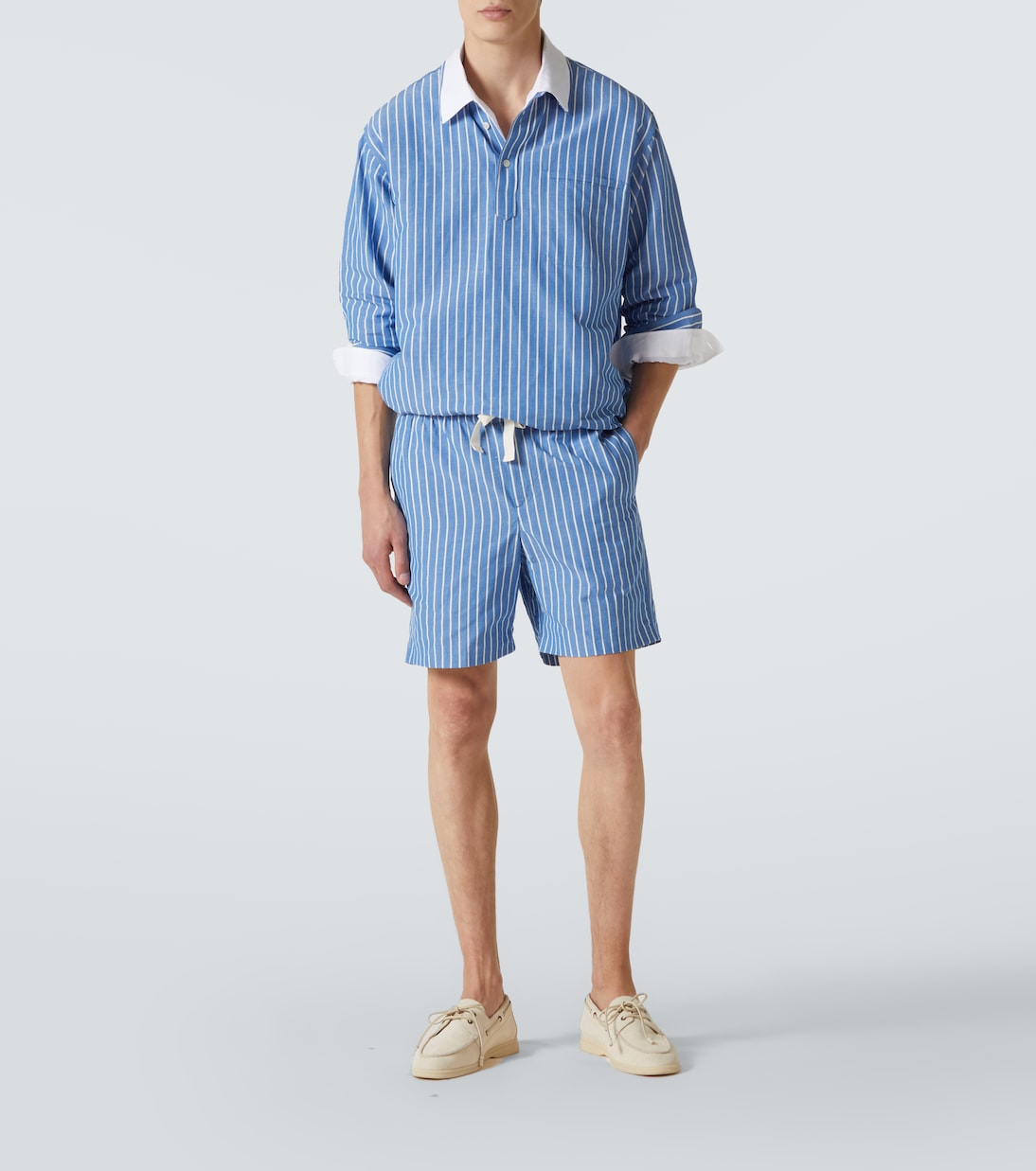 Striped linen and cotton shirt | Orlebar Brown