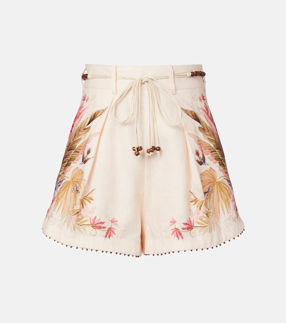 Ascension beaded floral linen shorts | Zimmermann