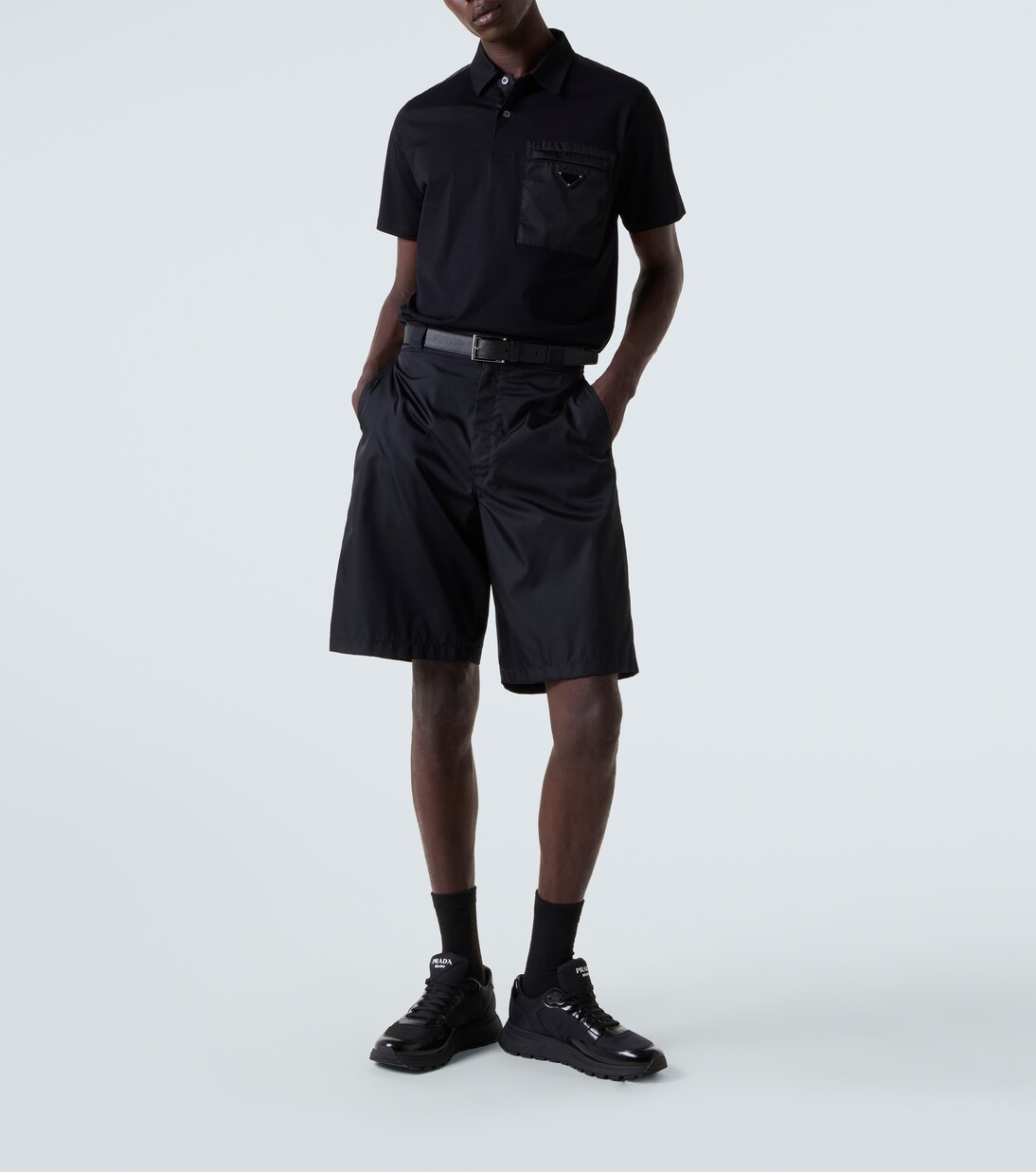 Re-Nylon and leather sneakers | Prada