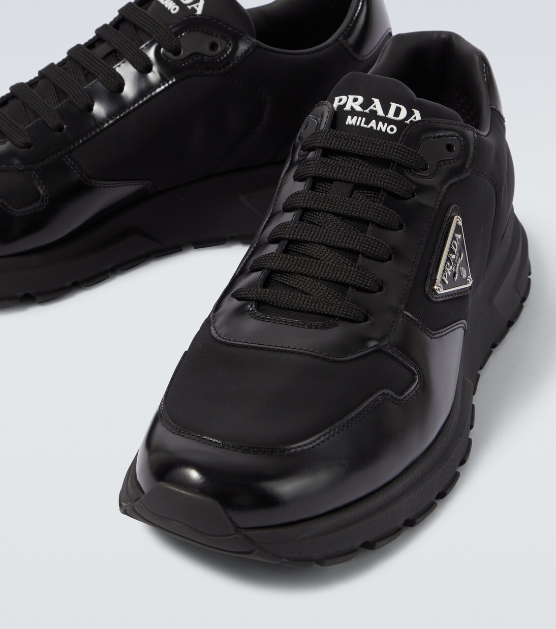 Re-Nylon and leather sneakers | Prada