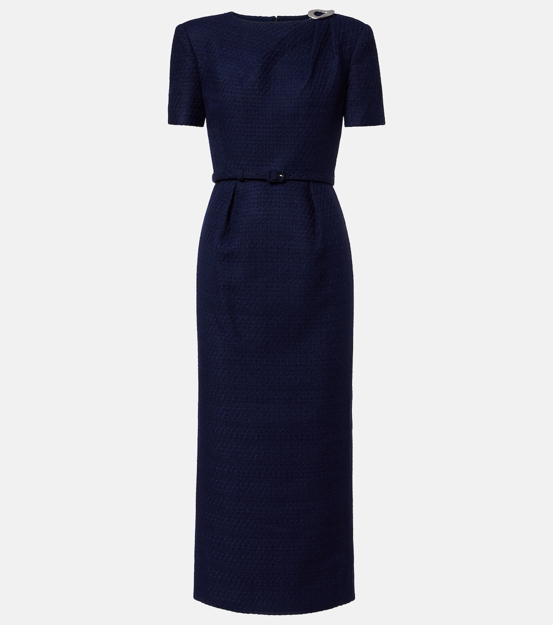 Belted bouclé midi dress | Roland Mouret