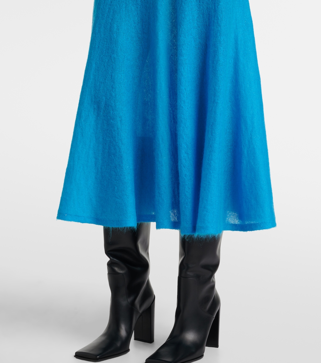 Jupe midi Circle en mohair et laine  mélangés | Alaïa