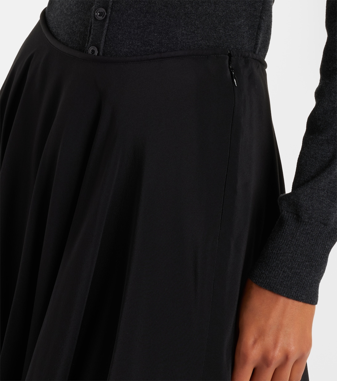 Falda midi de crepé de china de seda | Lemaire