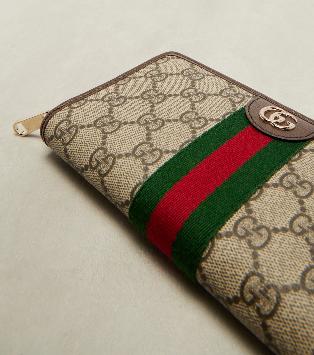 Ophidia leather-trimmed wallet  | Gucci