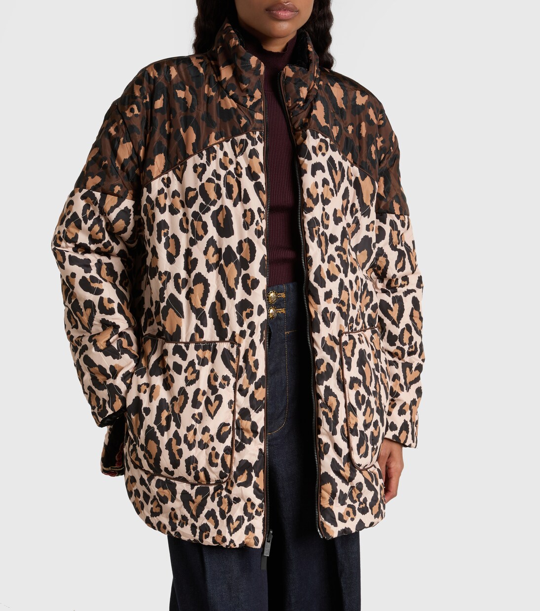 Chaqueta acolchada reversible Marvelous Garden con cinturón | Farm Rio