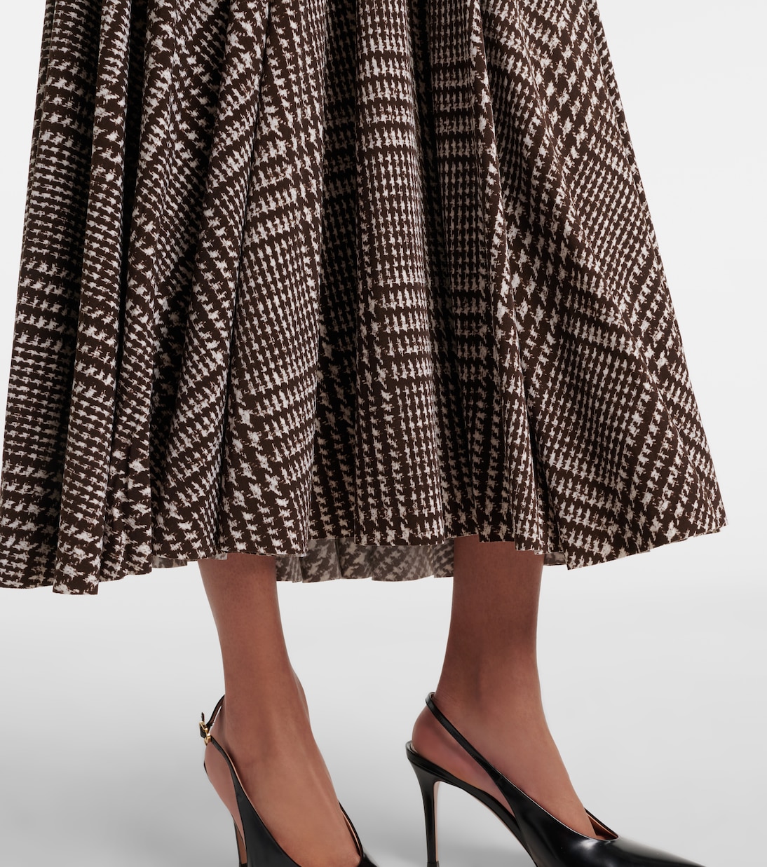 Vestido midi con pata de gallo y cinturón | Norma Kamali