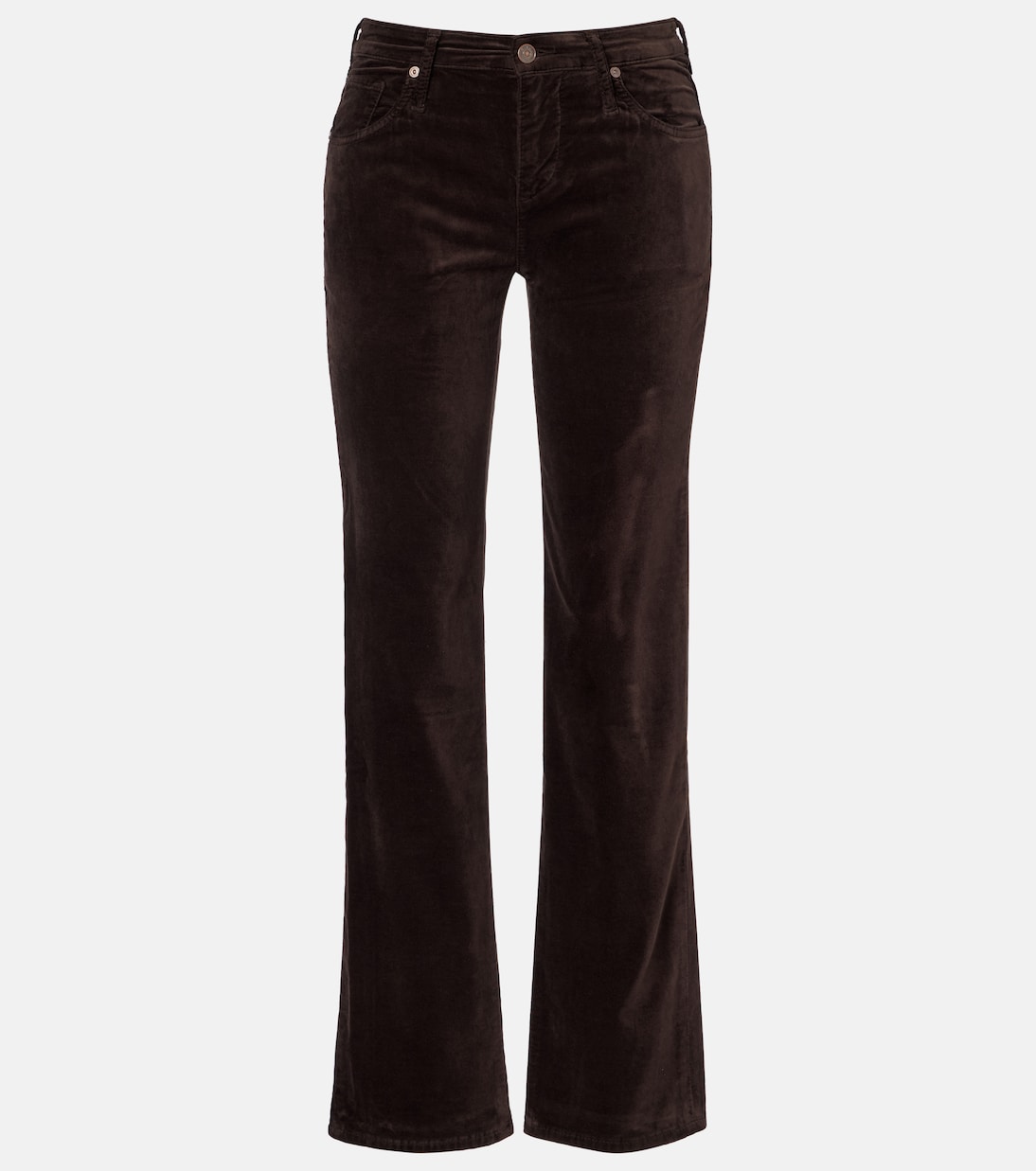 Calie Straight mid-rise cotton-blend velvet straight pants | 7 For All Mankind