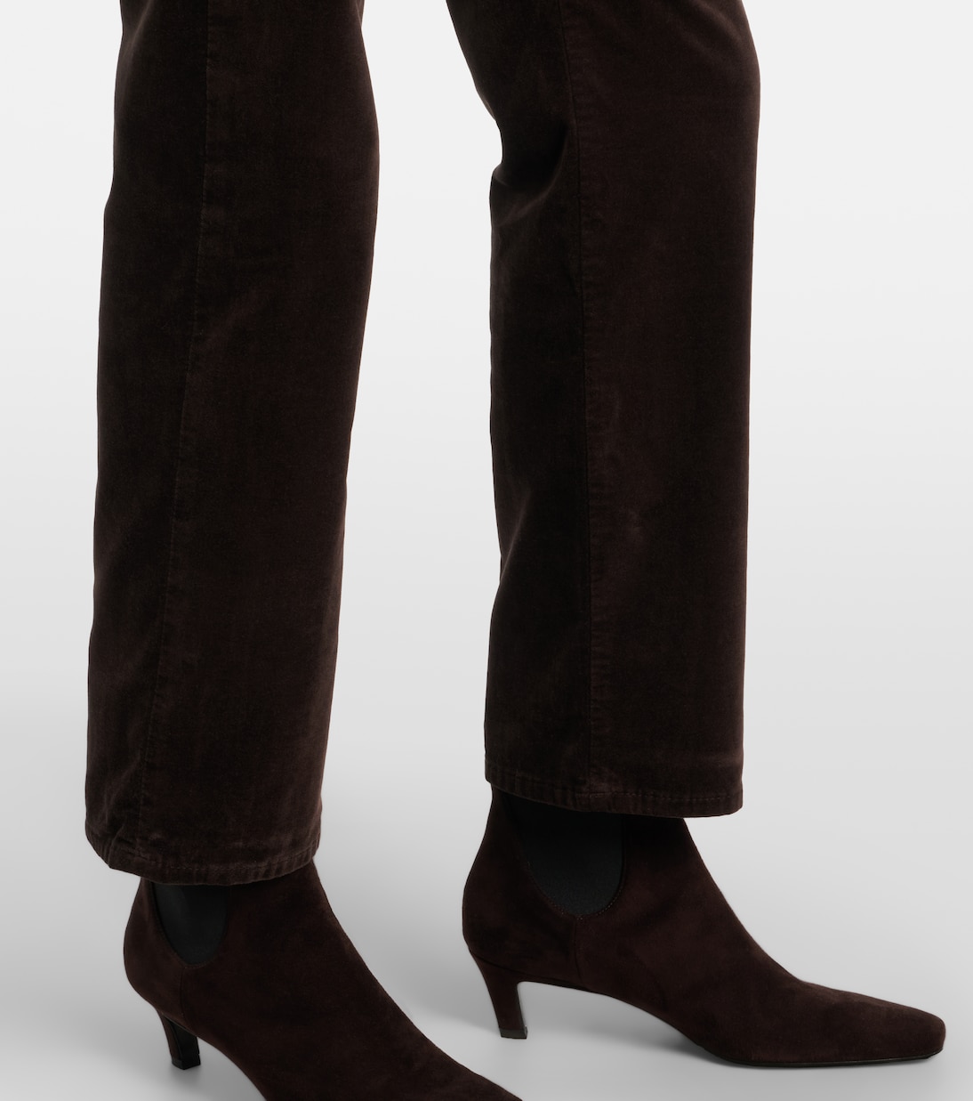 Calie Straight mid-rise cotton-blend velvet straight pants | 7 For All Mankind