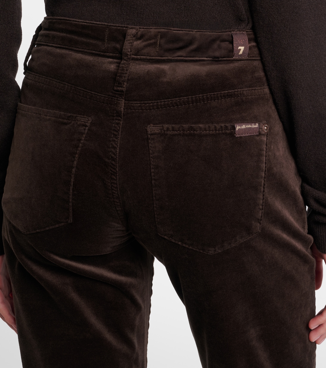 Calie Straight mid-rise cotton-blend velvet straight pants | 7 For All Mankind