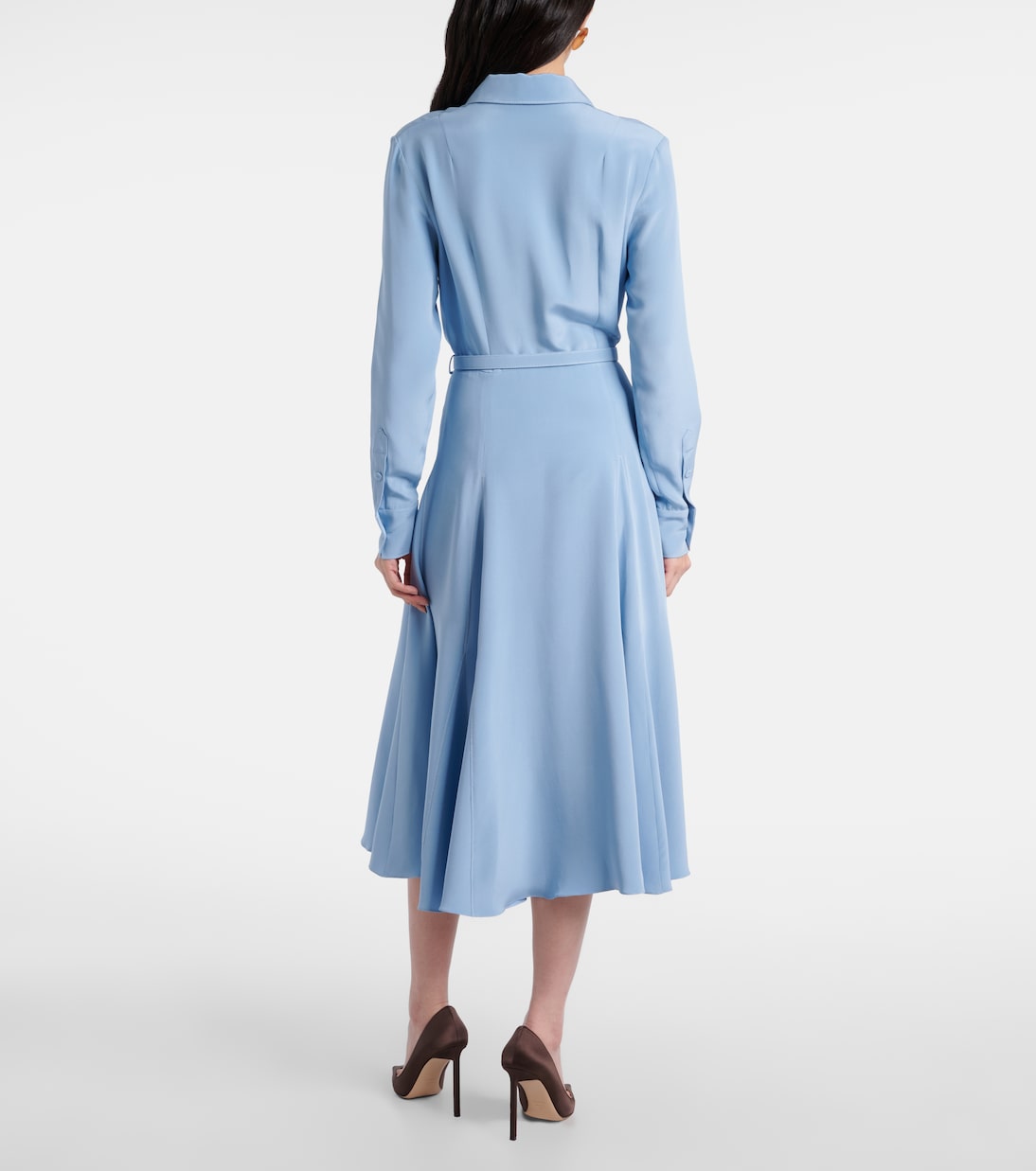 Vestido midi Riko de seda con cinturón | Emilia Wickstead