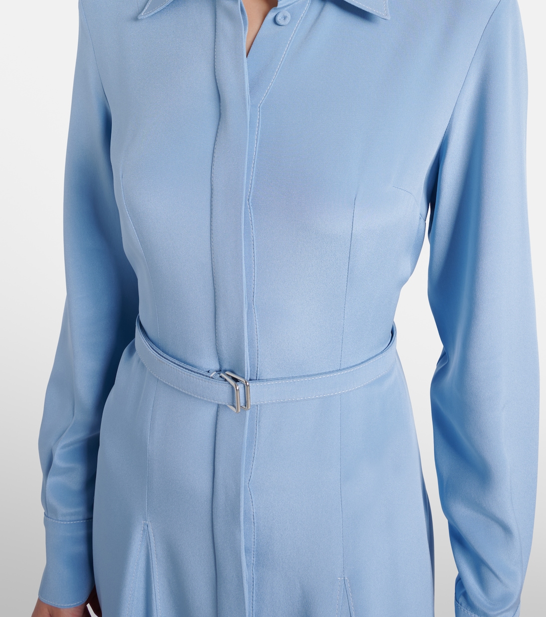 Vestido midi Riko de seda con cinturón | Emilia Wickstead