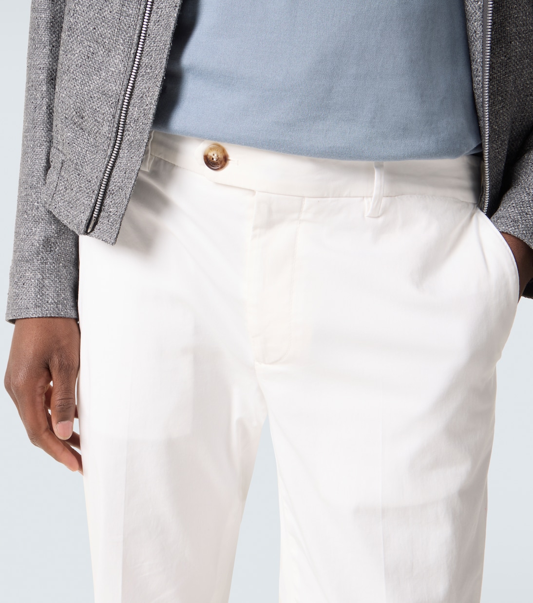 Cotton-blend slim pants | Brunello Cucinelli