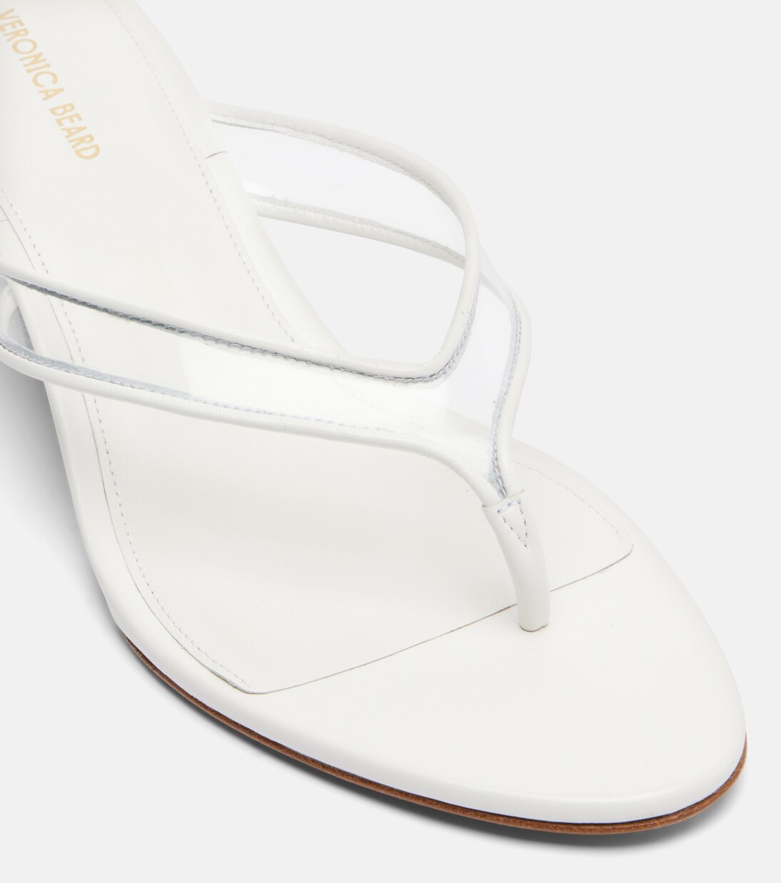 Clea leather-trimmed wedge thong sandals | Veronica Beard
